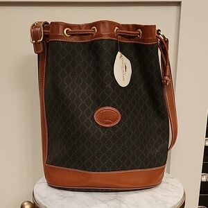 Longchamp Black and Brown Bucket Bag